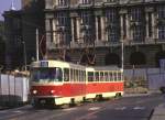 Tatra T 3 Nr. 7807 Strassenbahn in Prag, im Mrz 1991. 